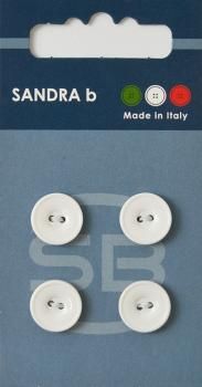 Пуговицы SANDRA 12.5 мм пластик 4 шт CARD017 белый